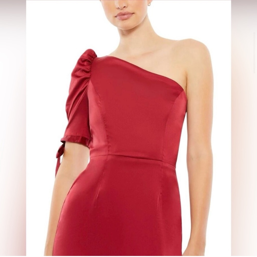 Mac Duggal Puff Sleeve One Shoulder Gown NWT 55632 - Picture 5 of 11